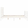Estructura de cama con cabecero madera maciza blanco 120x200 cm de vidaXL, Camas y somieres - Ref: Foro24-3194957, Precio: 12...