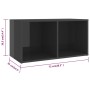 Muebles de salón de pared 4 pzas madera ingeniería gris brillo de vidaXL, Muebles TV - Ref: Foro24-3079978, Precio: 125,38 €,...