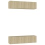 Juego de muebles de salón 4 piezas roble Sonoma 60x30x30 cm de vidaXL, Muebles TV - Ref: Foro24-3078954, Precio: 127,88 €, De...