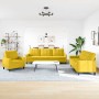 Juego de sofás con cojines 3 piezas terciopelo amarillo en Sofás | Comprar online en Foru.es