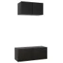 Set de muebles de salón TV 2 pzas madera de ingeniería negro de vidaXL, Muebles TV - Ref: Foro24-3078805, Precio: 77,88 €, De...