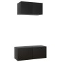 Set de muebles de salón TV 2 pzas madera de ingeniería negro de vidaXL, Muebles TV - Ref: Foro24-3078805, Precio: 76,48 €, De...