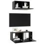 Set de muebles de salón TV 2 pzas madera de ingeniería negro de vidaXL, Muebles TV - Ref: Foro24-3078805, Precio: 77,88 €, De...