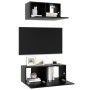 Set de muebles de salón TV 2 pzas madera de ingeniería negro de vidaXL, Muebles TV - Ref: Foro24-3078805, Precio: 76,48 €, De...