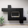 Set de muebles de salón TV 10 piezas madera ingeniería negro de vidaXL, Muebles TV - Ref: Foro24-3078842, Precio: 309,93 €, D...