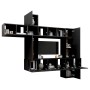 Set de muebles de salón TV 10 piezas madera ingeniería negro de vidaXL, Muebles TV - Ref: Foro24-3078842, Precio: 309,93 €, D...