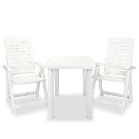 Set de mesa y sillas bistró de jardín 3 piezas plástico blanco en Conjuntos de jardín | Comprar online en Foru.es