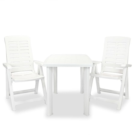 Set de mesa y sillas bistró de jardín 3 piezas plástico blanco en Conjuntos de jardín | Comprar online en Foru.es