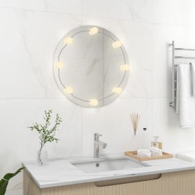 Espejo de pared con luces LED redondo de vidrio de vidaXL, Espejos - Ref: Foro24-3078641, Precio: 53,40 €, Descuento: %