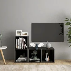 Muebles de salón 2 piezas madera de ingeniería gris brillo de vidaXL, Muebles TV - Ref: Foro24-3079951, Precio: 64,15 €, Desc...