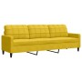 Sofá con cojines y almohadas 3 piezas terciopelo amarillo en Sofás | Comprar online en Foru.es