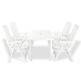 Juego de comedor de jardín 5 piezas plástico blanco en Conjuntos de jardín | Comprar online en Foru.es