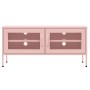 Mueble para TV de acero rosa 105x35x50 cm de vidaXL, Muebles TV - Ref: Foro24-336238, Precio: 132,46 €, Descuento: %