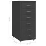 Armario archivador móvil metal antracita 28x41x69 cm de vidaXL, Armarios archivadores - Ref: Foro24-335919, Precio: 103,24 €,...