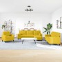 Juego de sofás con cojines 4 piezas terciopelo amarillo en Sofás | Comprar online en Foru.es