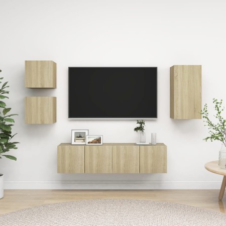 Juego de muebles de salón 5 piezas roble Sonoma de vidaXL, Muebles TV - Ref: Foro24-3079010, Precio: 134,29 €, Descuento: %