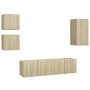 Juego de muebles de salón 5 piezas roble Sonoma de vidaXL, Muebles TV - Ref: Foro24-3079010, Precio: 134,29 €, Descuento: %