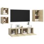 Juego de muebles de salón 5 piezas roble Sonoma de vidaXL, Muebles TV - Ref: Foro24-3079010, Precio: 134,29 €, Descuento: %