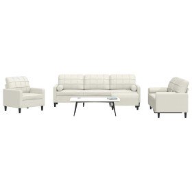 Juego de sofás con cojines 4 piezas terciopelo crema en Sofás | Comprar online en Foru.es