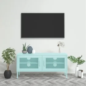 Mueble para TV de acero verde menta 105x35x50 cm de vidaXL, Muebles TV - Ref: Foro24-336239, Precio: 134,43 €, Descuento: %