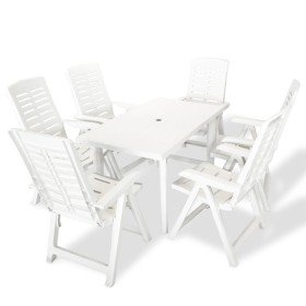 Juego de comedor de jardín 7 piezas plástico blanco en Conjuntos de jardín | Comprar online en Foru.es