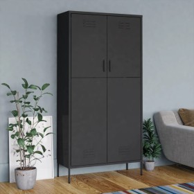 Armario de acero gris antracita 90x50x180 cm de vidaXL, Armarios roperos - Ref: Foro24-336249, Precio: 283,48 €, Descuento: %