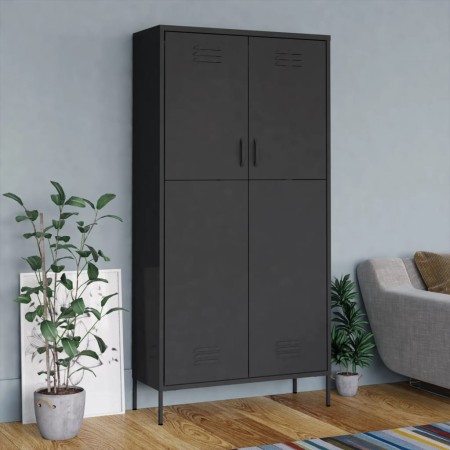 Armario de acero gris antracita 90x50x180 cm de vidaXL, Armarios roperos - Ref: Foro24-336249, Precio: 283,48 €, Descuento: %