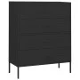 Black steel drawer cabinet 80x35x101.5 cm by vidaXL, Drawers - Ref: Foro24-336205, Price: 176,35 €, Discount: %