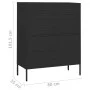 Black steel drawer cabinet 80x35x101.5 cm by vidaXL, Drawers - Ref: Foro24-336205, Price: 176,35 €, Discount: %
