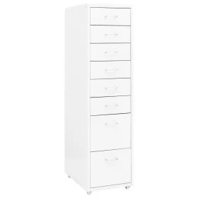 White metal mobile filing cabinet 28x41x109 cm by vidaXL, Filing cabinets - Ref: Foro24-335920, Price: 155,84 €, Discount: %