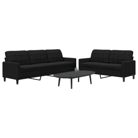 Juego de sofás con cojines 2 piezas terciopelo negro en Sofás | Comprar online en Foru.es