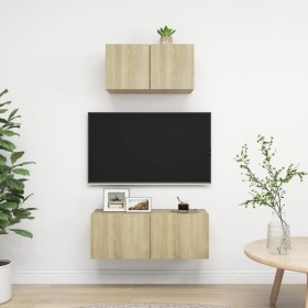 Juego de muebles de salón 2 piezas roble Sonoma de vidaXL, Muebles TV - Ref: Foro24-3079015, Precio: 73,19 €, Descuento: %