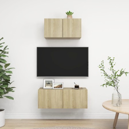 Juego de muebles de salón 2 piezas roble Sonoma de vidaXL, Muebles TV - Ref: Foro24-3079015, Precio: 73,19 €, Descuento: %