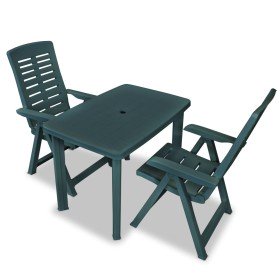 Set de mesa y sillas bistró de jardín 3 piezas plástico verde en Conjuntos de jardín | Comprar online en Foru.es