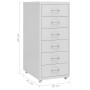 Armario archivador móvil metal gris 28x41x69 cm de vidaXL, Armarios archivadores - Ref: Foro24-335917, Precio: 73,34 €, Descu...