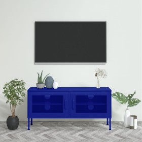 Mueble para TV de acero azul marino 105x35x50 cm de vidaXL, Muebles TV - Ref: Foro24-336235, Precio: 144,40 €, Descuento: %