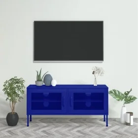 Mueble para TV de acero azul marino 105x35x50 cm de vidaXL, Muebles TV - Ref: Foro24-336235, Precio: 154,89 €, Descuento: %