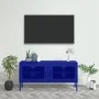 Mueble para TV de acero azul marino 105x35x50 cm de vidaXL, Muebles TV - Ref: Foro24-336235, Precio: 154,89 €, Descuento: %