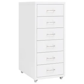 Armario archivador móvil metal blanco 28x41x69 cm de vidaXL, Armarios archivadores - Ref: Foro24-335916, Precio: 103,06 €, De...