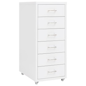 Armario archivador móvil metal blanco 28x41x69 cm de vidaXL, Armarios archivadores - Ref: Foro24-335916, Precio: 78,43 €, Des...