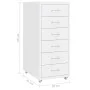 Armario archivador móvil metal blanco 28x41x69 cm de vidaXL, Armarios archivadores - Ref: Foro24-335916, Precio: 103,06 €, De...