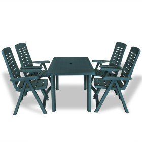 Juego de comedor de jardín 5 piezas plástico verde en Conjuntos de jardín | Comprar online en Foru.es