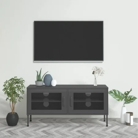 Mueble para TV de acero gris antracita 105x35x50 cm de vidaXL, Muebles TV - Ref: Foro24-336240, Precio: 134,09 €, Descuento: %
