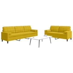 Juego de sofás con cojines 2 piezas terciopelo amarillo en Sofás | Comprar online en Foru.es