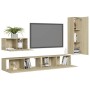 Juego de muebles de salón 4 piezas roble Sonoma de vidaXL, Muebles TV - Ref: Foro24-3078991, Precio: 165,00 €, Descuento: %