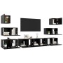 Juego de mueble para TV de 8 piezas aglomerado negro de vidaXL, Muebles TV - Ref: Foro24-3078819, Precio: 237,61 €, Descuento: %