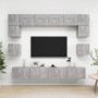 Set muebles de salón TV 8 pzas madera ingeniería gris hormigón de vidaXL, Muebles TV - Ref: Foro24-3079112, Precio: 269,21 €,...