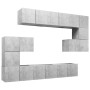 Set de muebles de salón 10 pzas madera ingeniería gris hormigón de vidaXL, Muebles TV - Ref: Foro24-3079144, Precio: 257,48 €...
