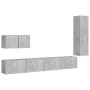 Set muebles de salón TV 4 pzas madera ingeniería gris hormigón de vidaXL, Muebles TV - Ref: Foro24-3079096, Precio: 176,28 €,...