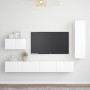 Set de muebles de salón TV 4 piezas madera de ingeniería blanco de vidaXL, Muebles TV - Ref: Foro24-3078676, Precio: 189,78 €...